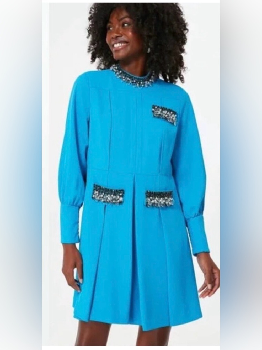 TUCKERNUCK NWT $278 Hoyt Embellished Dress M Blue